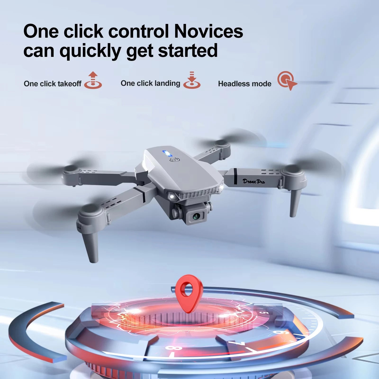 Mini drone pliable E88Pro double caméra 4K - Télécommande FPV enfants