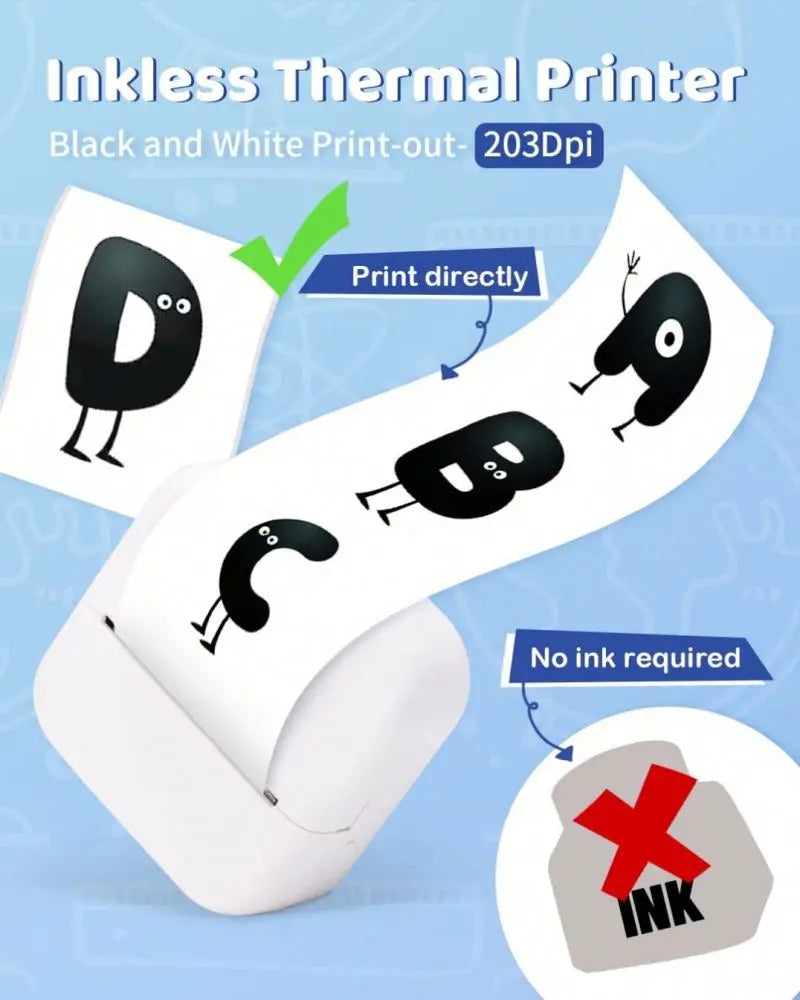 Phomemo M02 X  Mini Thermal Blue Tooth Inkless Compatible 53/15/25mm Pocket Printer for Kids Gift