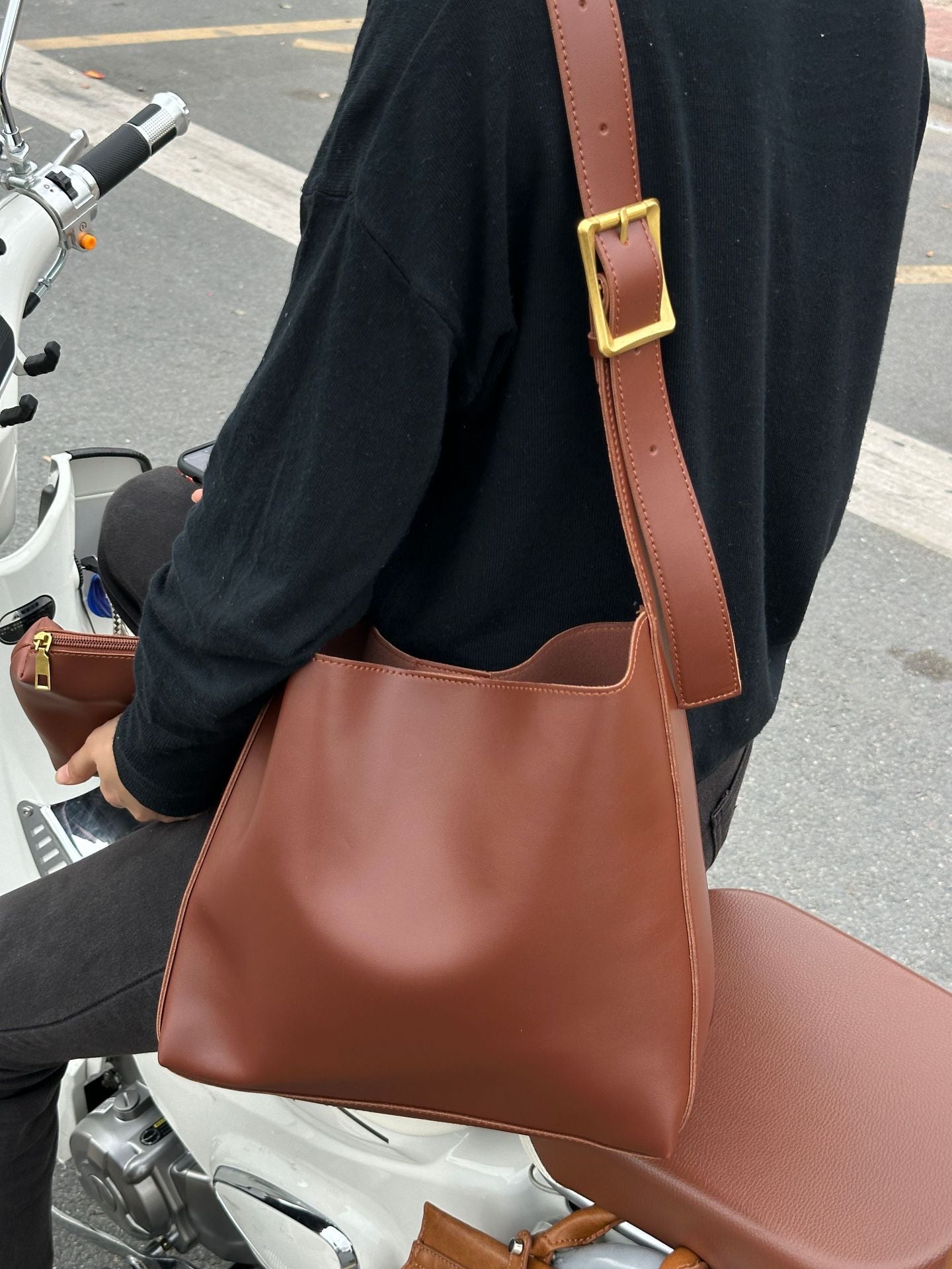 Sac à main seau grande capacité - Ensemble 2 pièces bandoulière