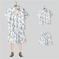 Ensemble chemise hawaïenne fleurie manches courtes - Style plage été couple