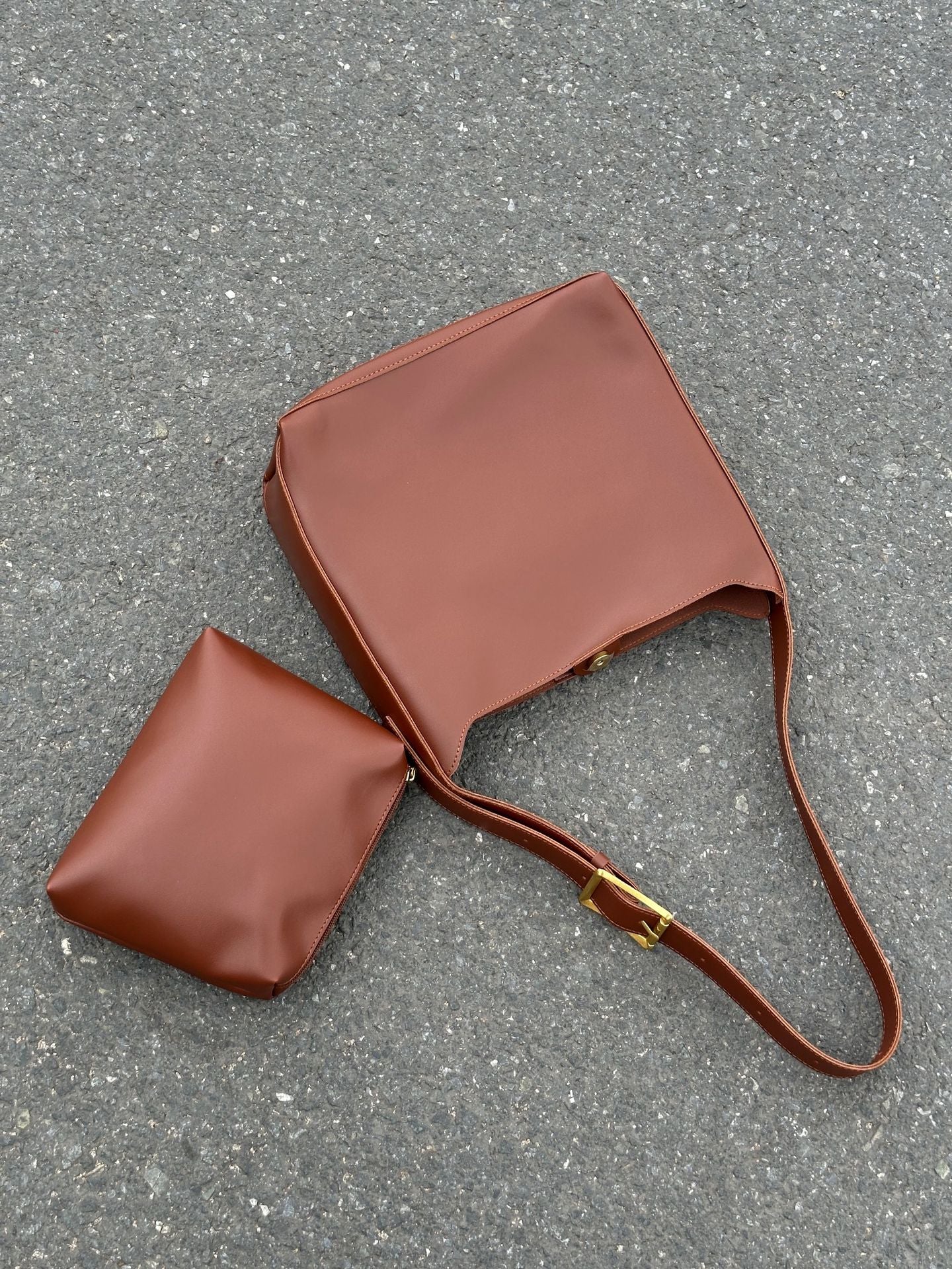 Sac à main seau grande capacité - Ensemble 2 pièces bandoulière