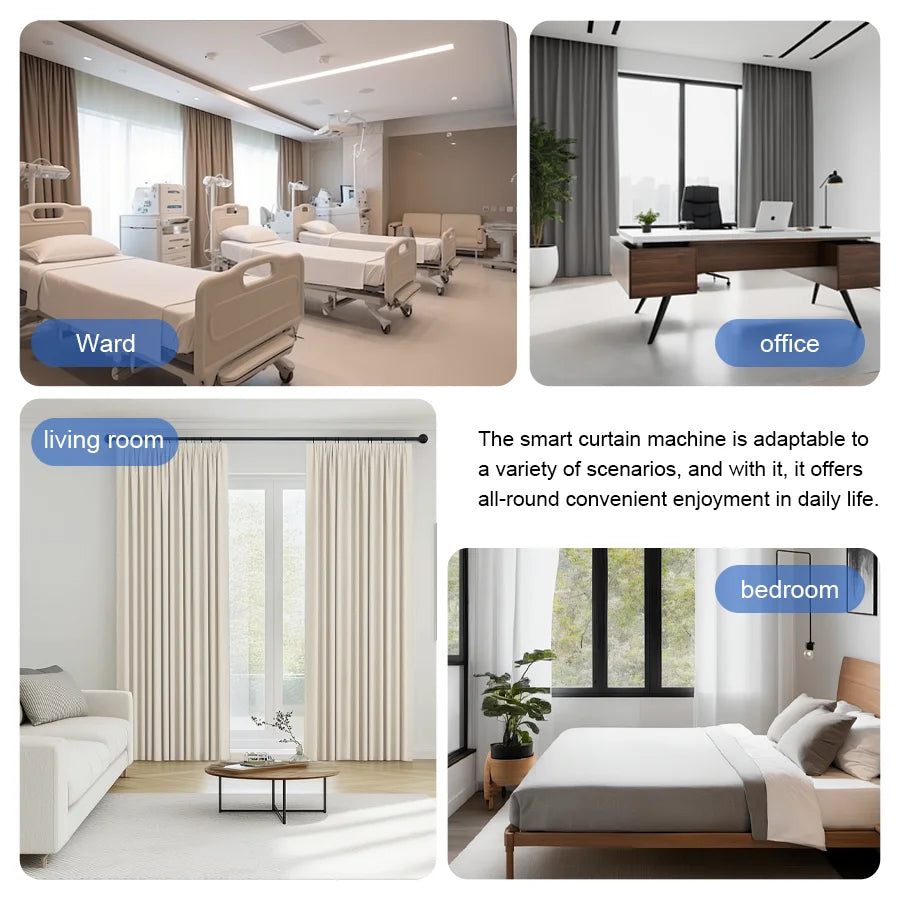 Smart Curtains New generation Robot Rome/T/U-Rail Tracks Automatic Curtain Opener Remote Button Control Curtain Motor