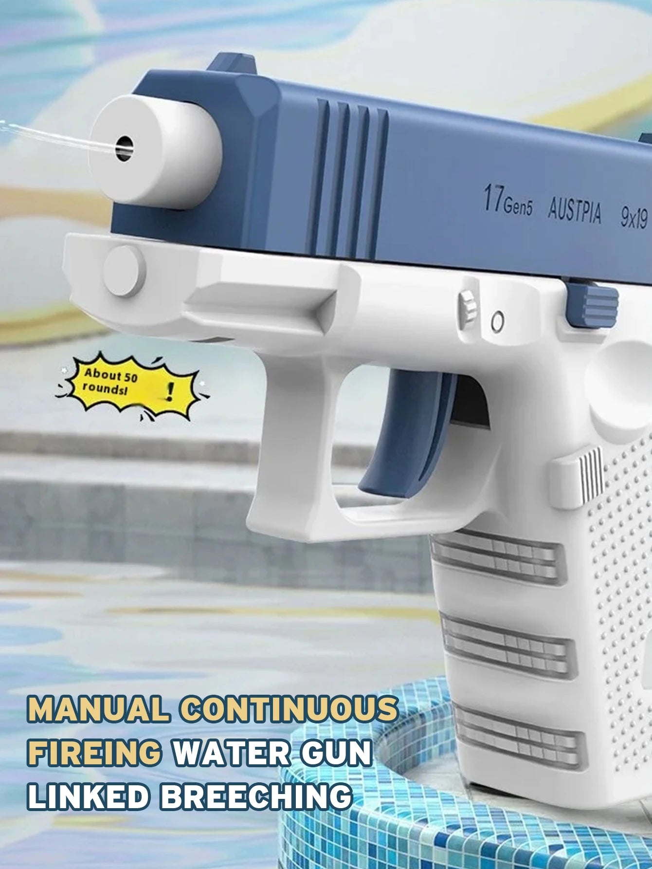 Water Gun Spray New Playful Water Gun Large Capacity Press and Run Mini Pistol Outdoor Water Gun Toy