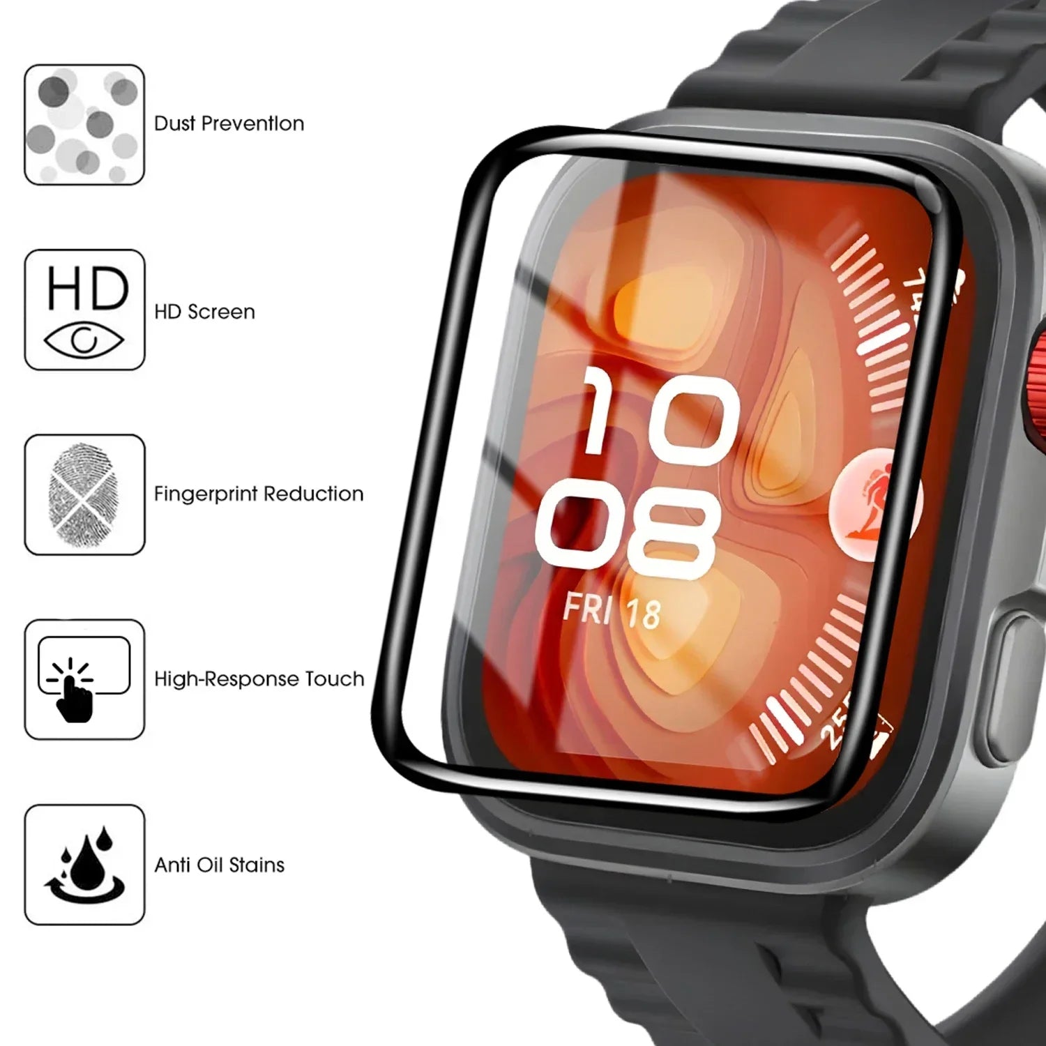 1-3Pcs 9D Curved Film For Huawei Watch fit4 3 Smart Watch Screen Protector Not Glass Full Cover for Huawei Watch Fit 3 4 Pro