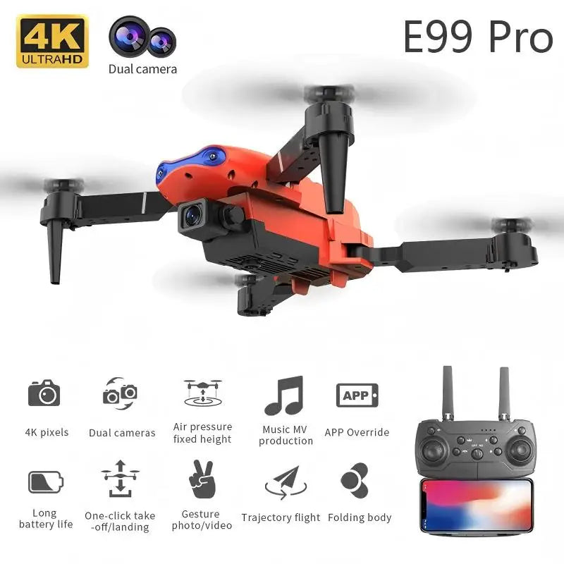 Drone E99 K3 Pro caméra 4K HD pliable - WiFi photographie aérienne