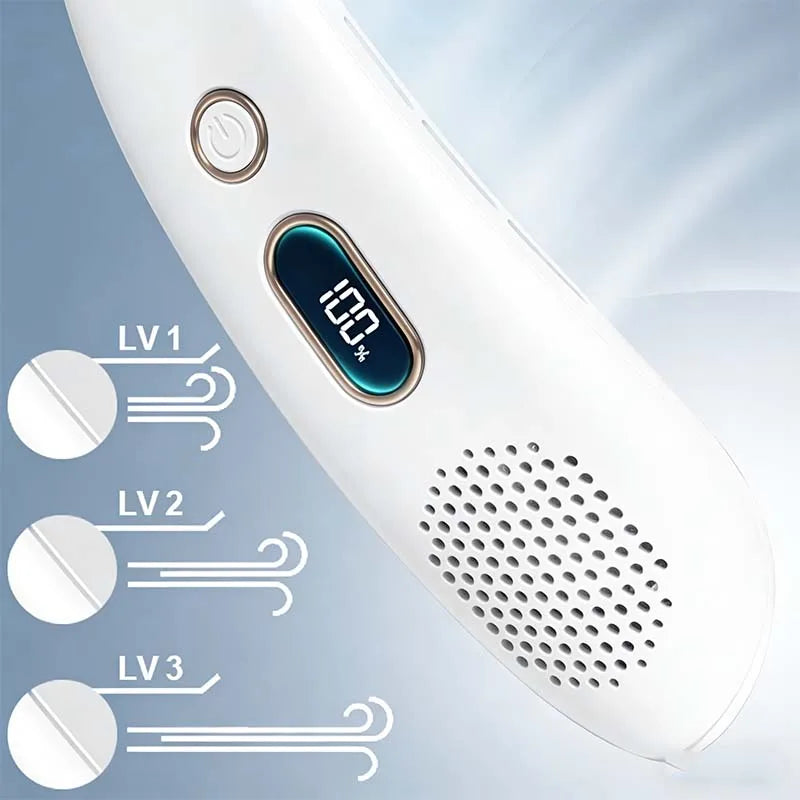 Personal Air Cooler Portable 3-Speed Neck Fan Hands Free Wearable Design Ventilador De Cuello Aire Acondicionado