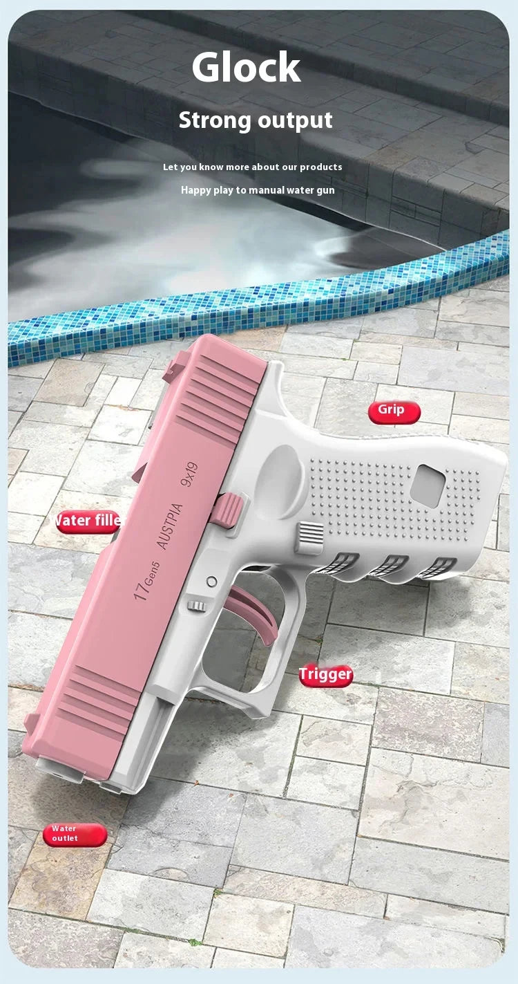 Water Gun Spray New Playful Water Gun Large Capacity Press and Run Mini Pistol Outdoor Water Gun Toy