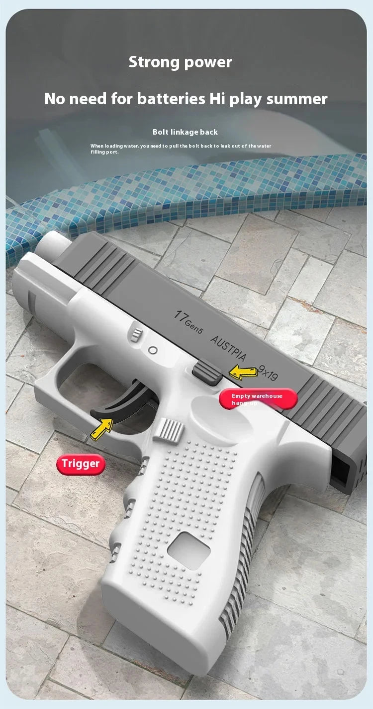 Water Gun Spray New Playful Water Gun Large Capacity Press and Run Mini Pistol Outdoor Water Gun Toy