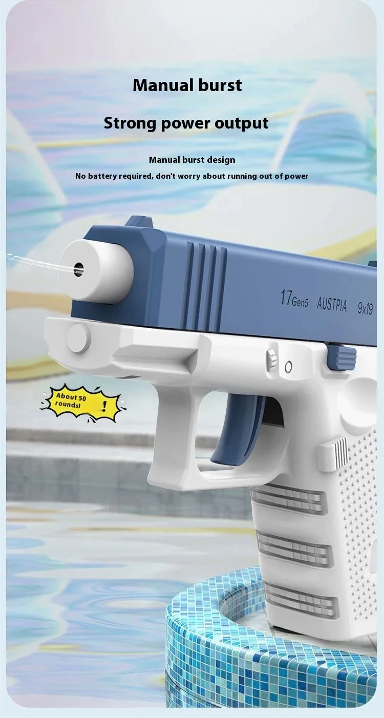 Water Gun Spray New Playful Water Gun Large Capacity Press and Run Mini Pistol Outdoor Water Gun Toy