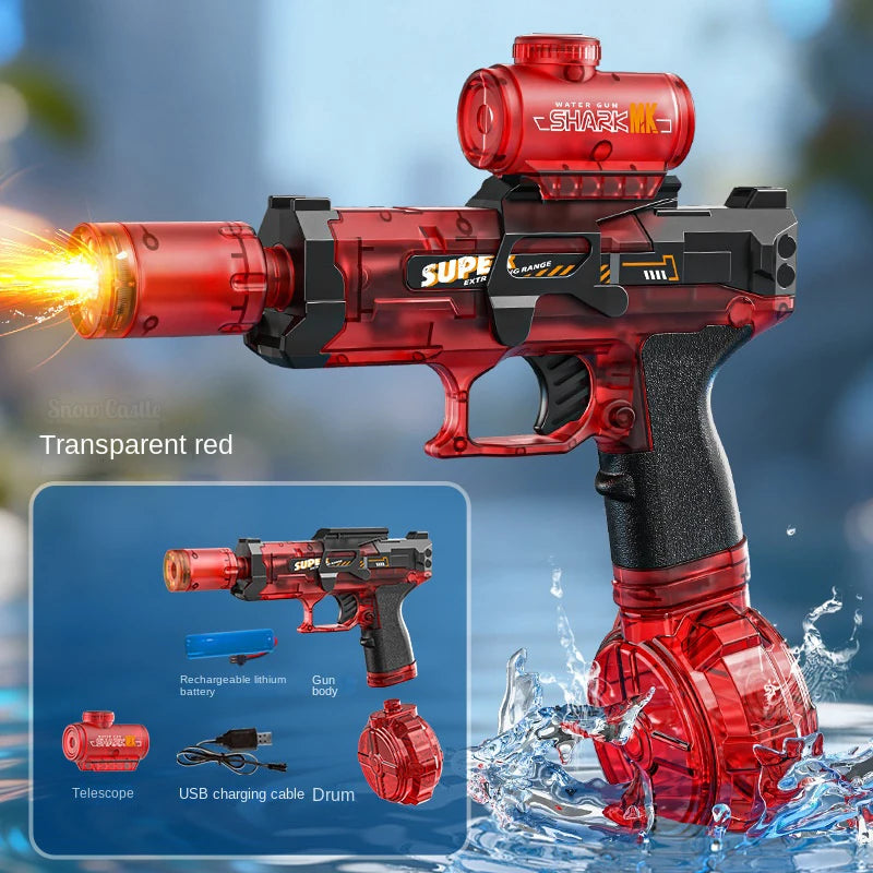 Pistolet à eau électrique lumineux - Effet flamme haute pression