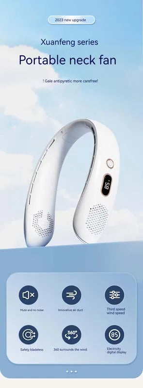 Personal Air Cooler Portable 3-Speed Neck Fan Hands Free Wearable Design Ventilador De Cuello Aire Acondicionado