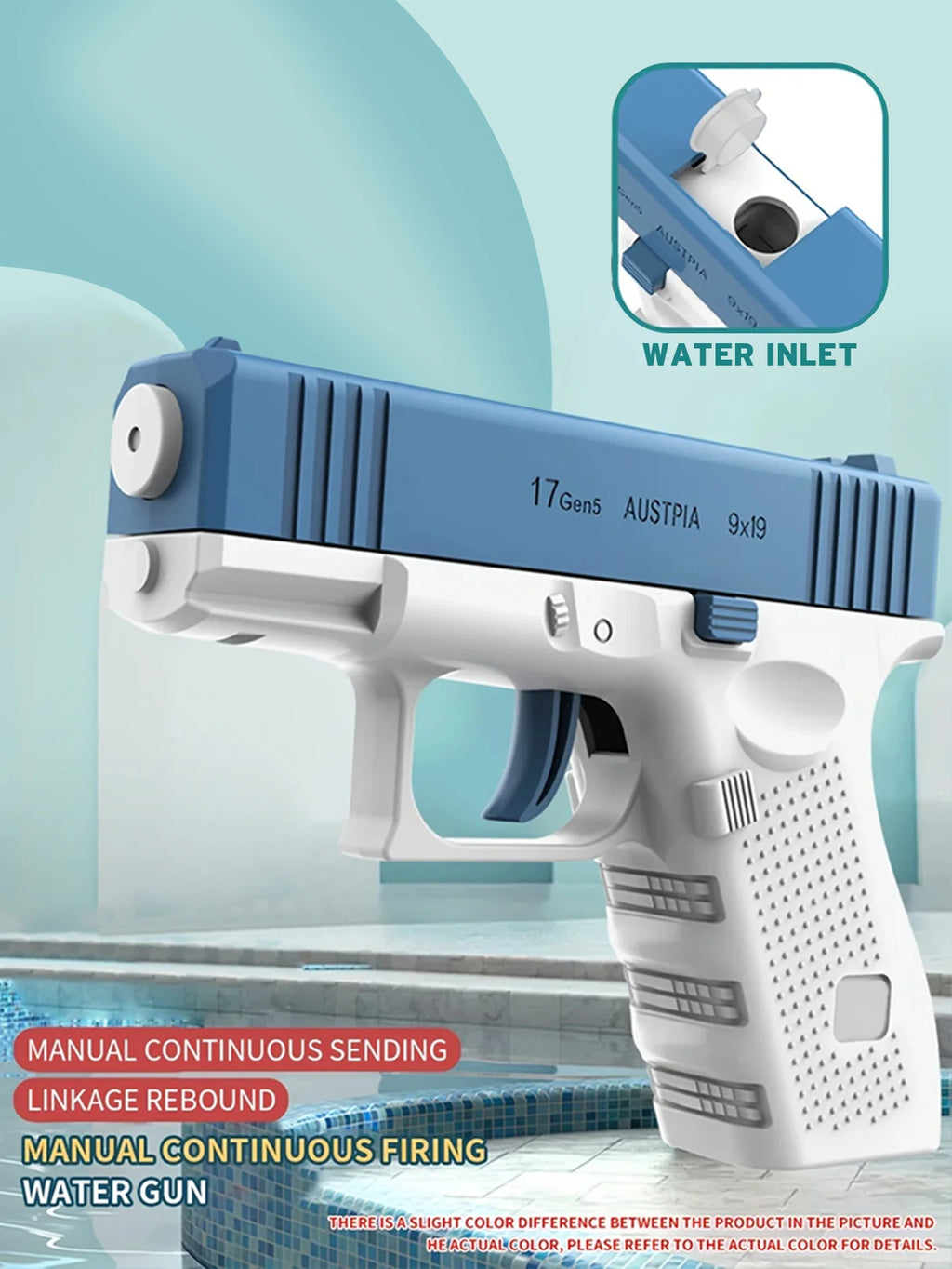 Water Gun Spray New Playful Water Gun Large Capacity Press and Run Mini Pistol Outdoor Water Gun Toy