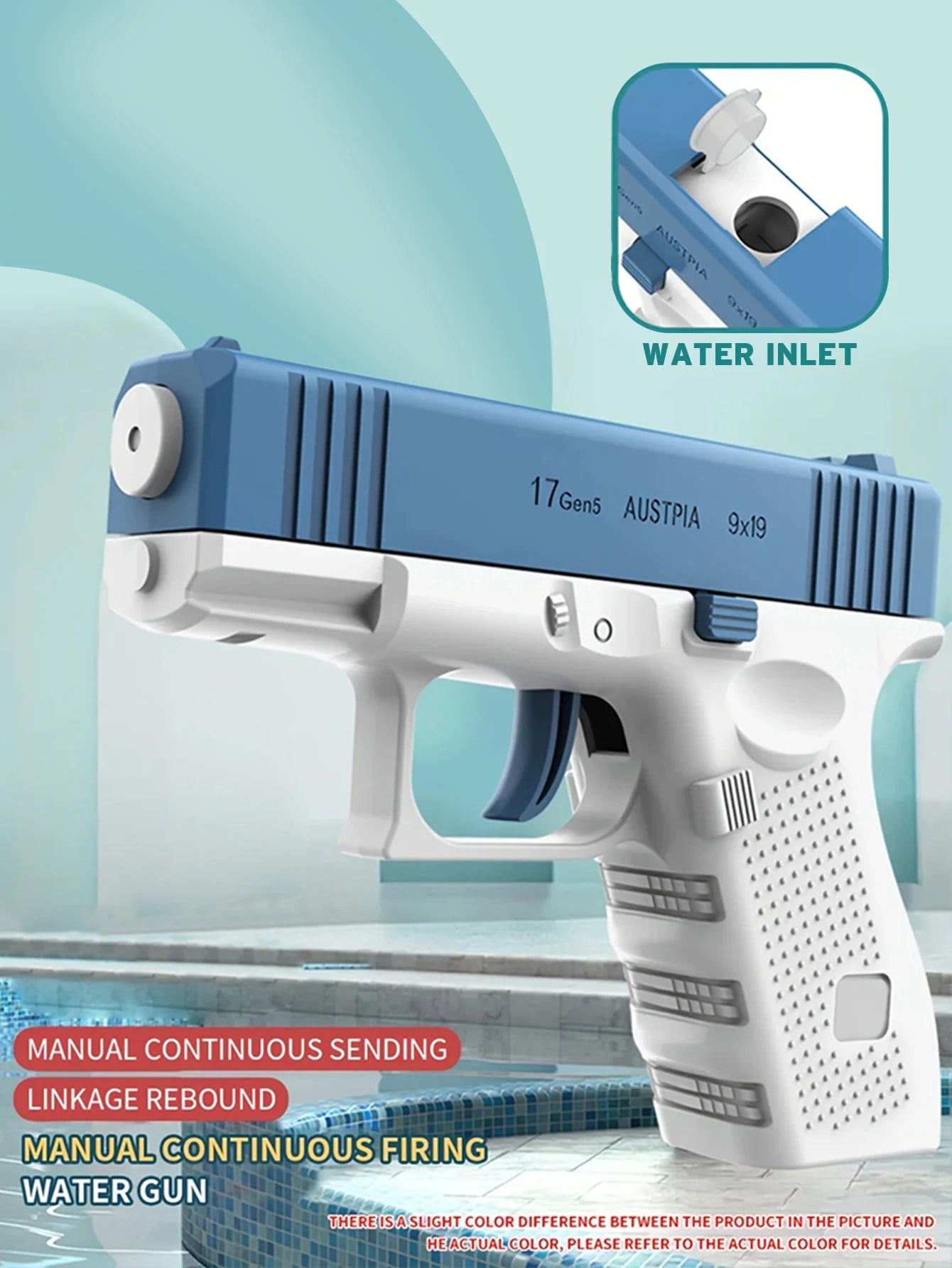 Water Gun Spray New Playful Water Gun Large Capacity Press and Run Mini Pistol Outdoor Water Gun Toy