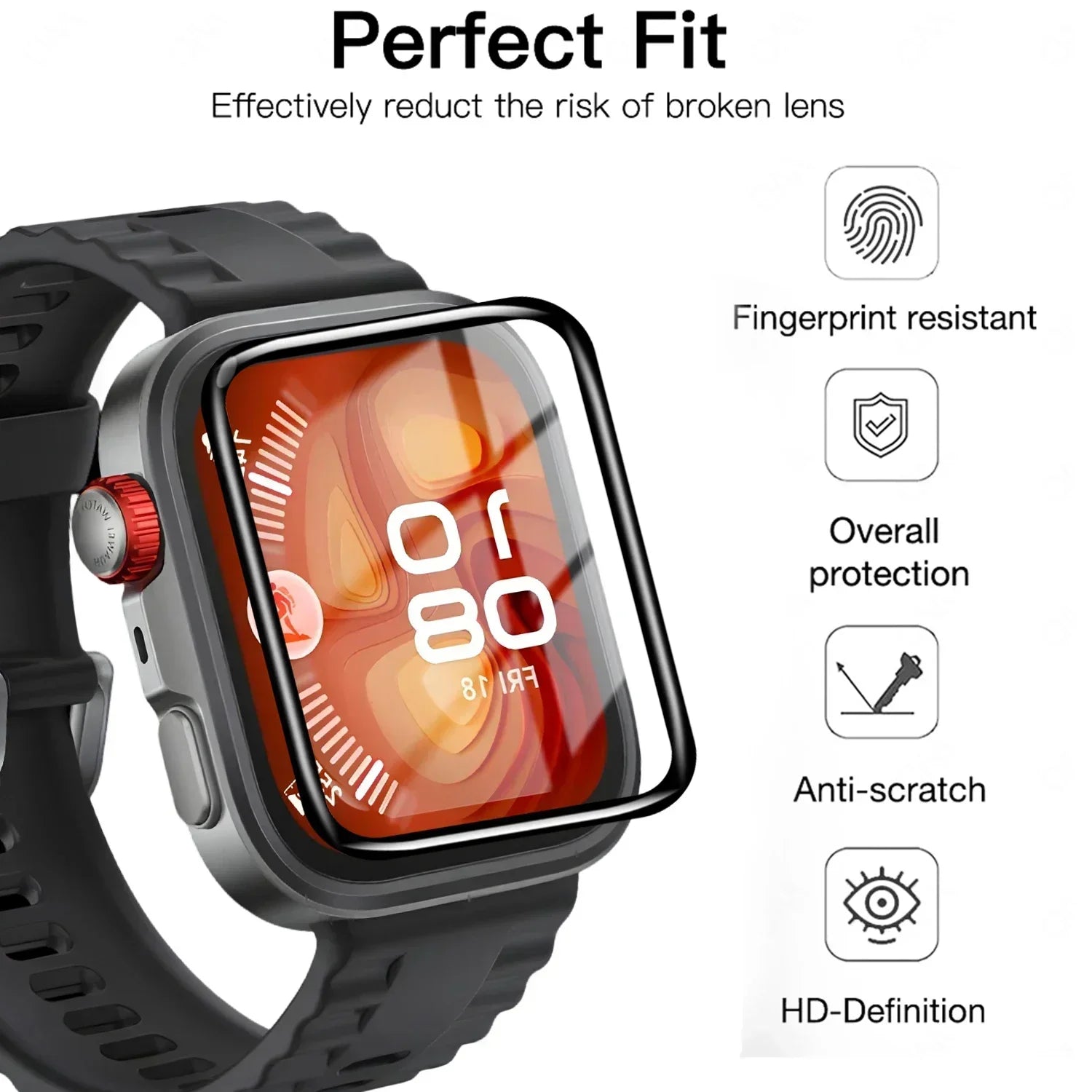 1-3Pcs 9D Curved Film For Huawei Watch fit4 3 Smart Watch Screen Protector Not Glass Full Cover for Huawei Watch Fit 3 4 Pro