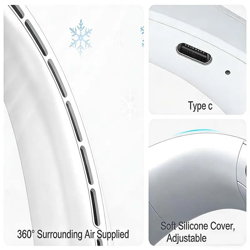 Personal Air Cooler Portable 3-Speed Neck Fan Hands Free Wearable Design Ventilador De Cuello Aire Acondicionado