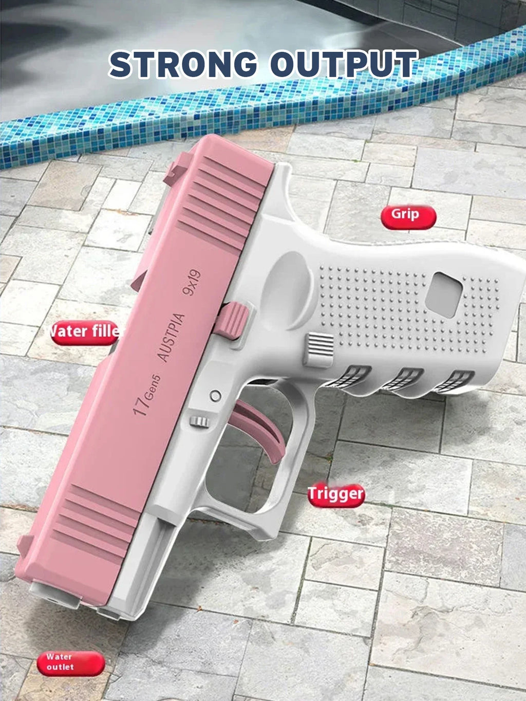 Water Gun Spray New Playful Water Gun Large Capacity Press and Run Mini Pistol Outdoor Water Gun Toy