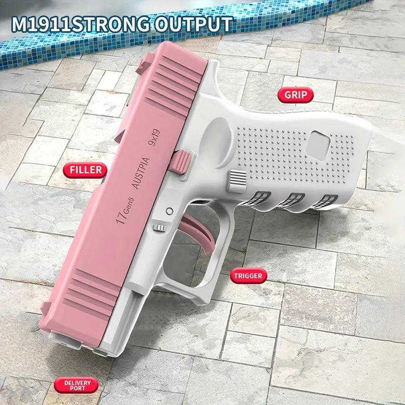 Water Gun Spray New Playful Water Gun Large Capacity Press and Run Mini Pistol Outdoor Water Gun Toy